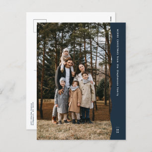 Postal Festiva Navidades modernos y sencillos de dos fotos con bo