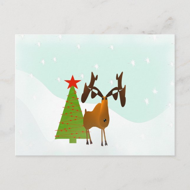 Postal Festiva Navidades Moose (Anverso)