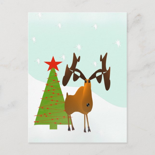 Postal Festiva Navidades Moose (Anverso)