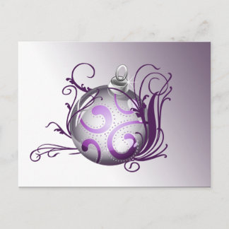 Postal Festiva navidades morados y elegantes saludan a PostCards