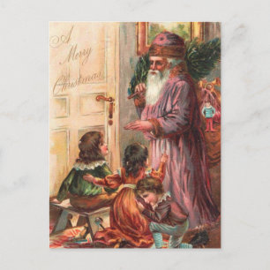 Postal Festiva Navidades Morning Santa