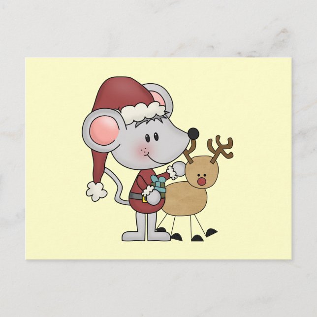 Postal Festiva Navidades Mouse y (Anverso)