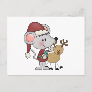 Postal Festiva Navidades Mouse y
