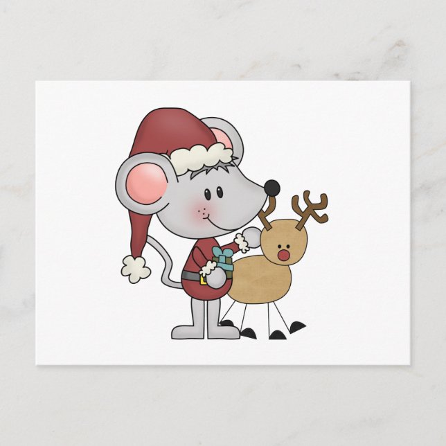 Postal Festiva Navidades Mouse y (Anverso)