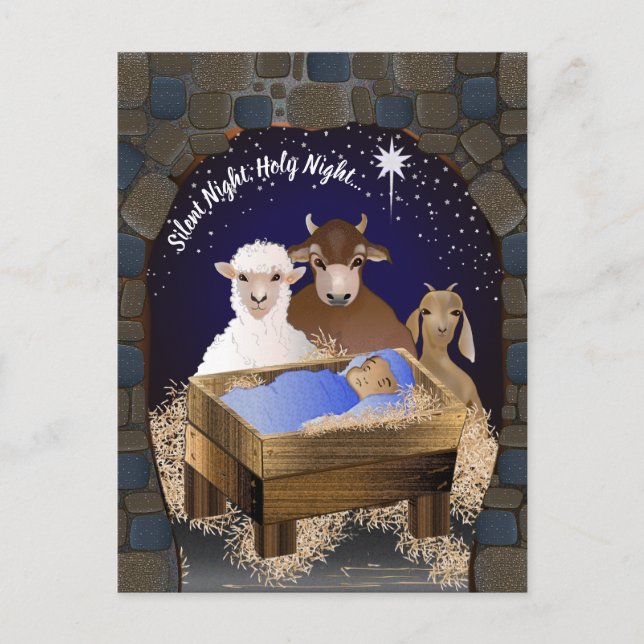 Postal Festiva Navidades Natividad Niño Jesús (Anverso)