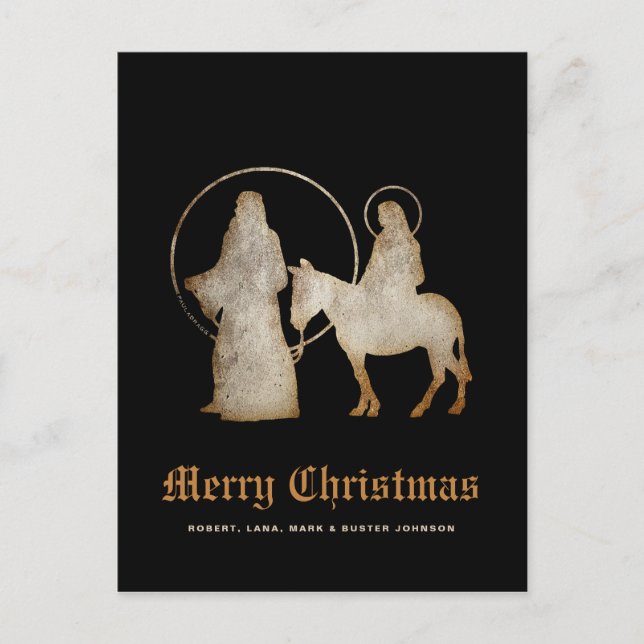 Postal Festiva Navidades Nativity Silhouette (Anverso)