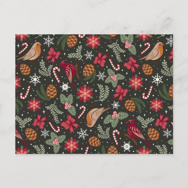 Postal Festiva Navidades naturales de Ditsy (Anverso)