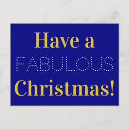 Postal Festiva Navidades Navy Gold White Tyopgraphy Textos