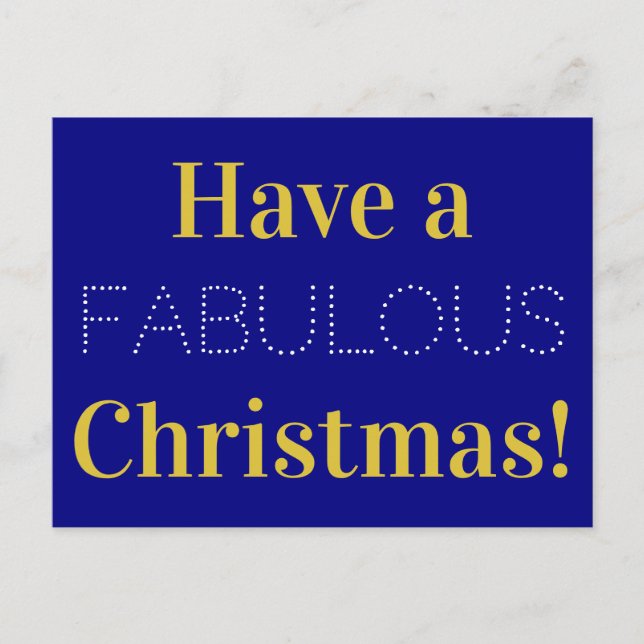 Postal Festiva Navidades Navy Gold White Tyopgraphy Textos (Anverso)