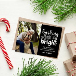POSTAL FESTIVA NAVIDADES NEGROS MASCOTAS BRILLANTES ESPÍRITU DE B