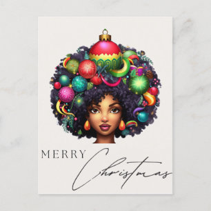 Postal Festiva Navidades negros Sista Melanin Queen Women Xmas