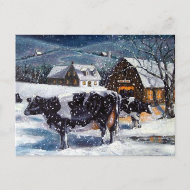 POSTAL FESTIVA NAVIDADES: NIEVE: ART: HOLSTEIN (Anverso)