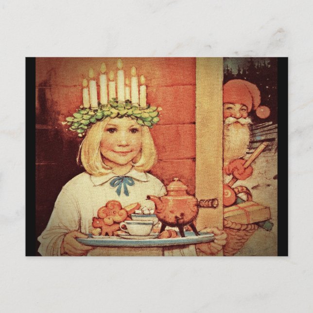 Postal Festiva Navidades Nisse y Lucia Day Karin (Anverso)