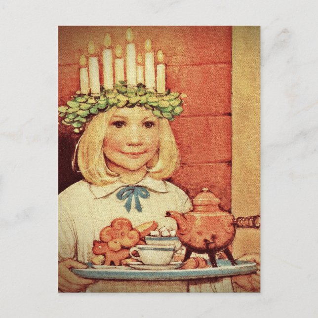 Postal Festiva Navidades Nisse y Lucia Day Karin (Anverso)