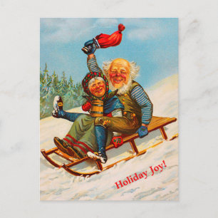 Postal Festiva Navidades noruegos ventilares Doble Fundición (cop