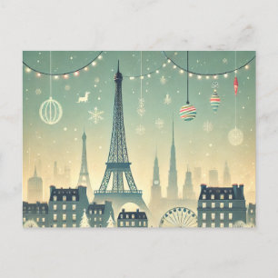Postal Festiva Navidades nostálgicos de París - Festividad mágica