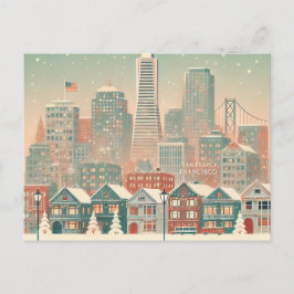 Postal Festiva Navidades nostálgicos de San Francisco - Encanto H