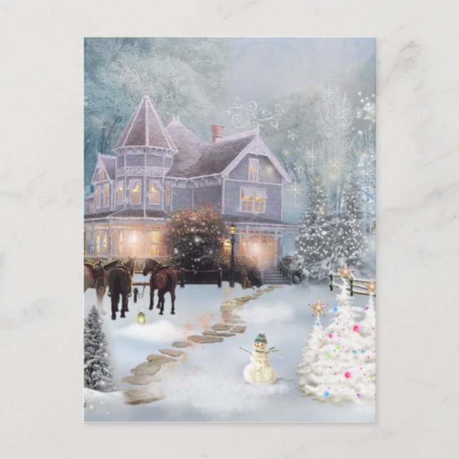 Postal Festiva Navidades occidentales (Anverso)