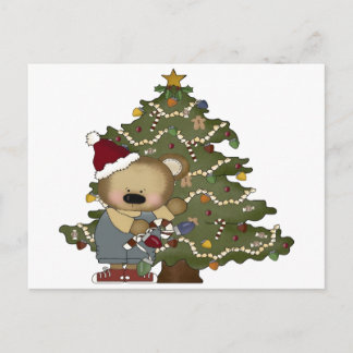 Postal Festiva Navidades Oso