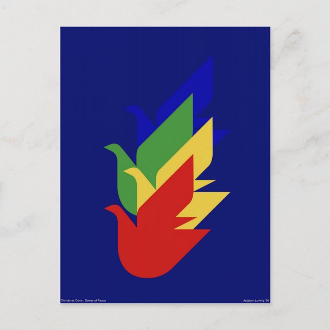 Postal Festiva Navidades palomas (Anverso)