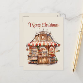 Postal Festiva Navidades panadería acuarela añadir texto