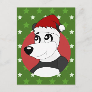 Postal Festiva Navidades panda personalizado