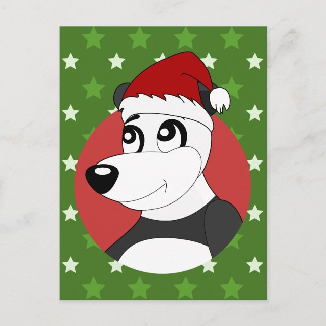 Postal Festiva Navidades panda personalizado (Anverso)