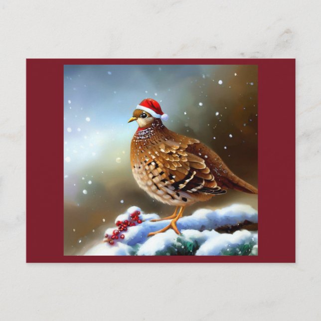 Postal Festiva Navidades Partridge 2 (Anverso)