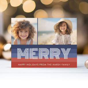 Postal Festiva Navidades patrióticos 2 foto Bandera estadounidens