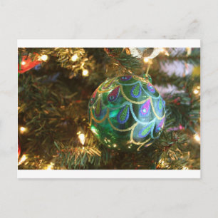 Postal Festiva Navidades Peacock