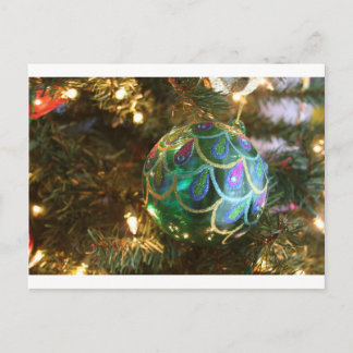 Postal Festiva Navidades Peacock