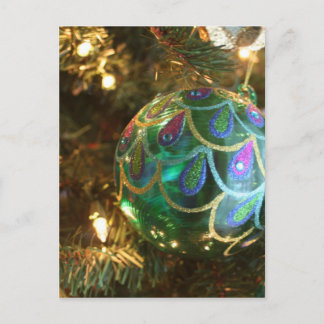 Postal Festiva Navidades Peacock