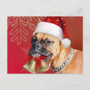 Postal Festiva Navidades Perro Boxer