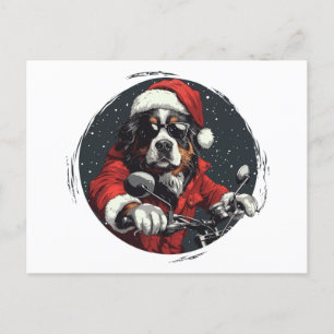 Postal Festiva Navidades Perro de montaña Bernese