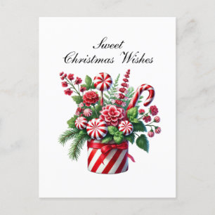 Postal Festiva Navidades Personalizable festivo de caramelos de m