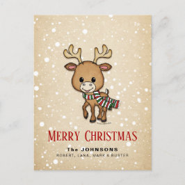 Postal Festiva Navidades Personalizado Deer