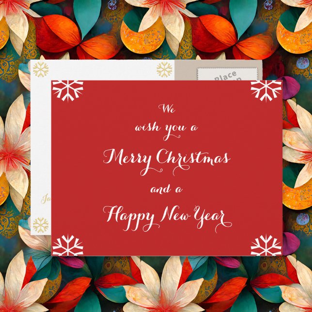 Postal Festiva Navidades Personalizado personalizado de Año Nuevo (Christmas New Years Personalized Custom Holiday Postcard)