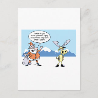 Postal Festiva Navidades Personalizado Santa y renos en huelga