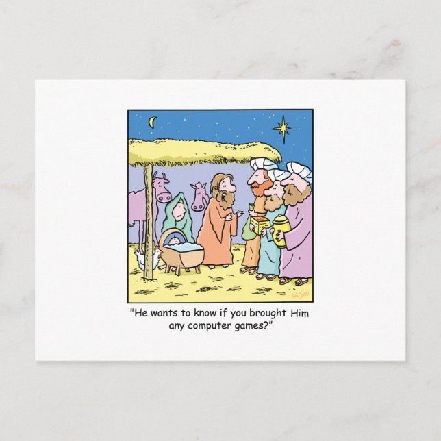 Postal Festiva Navidades Personalizado Tres Sabios Reyes Juegos d (Anverso)