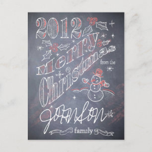Postal Festiva Navidades personalizados Chalkboard Postcard
