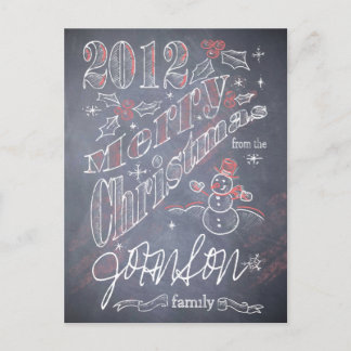 Postal Festiva Navidades personalizados Chalkboard Postcard