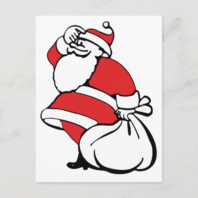 Postal Festiva Navidades personalizados Jolly Santa Claus, despid (Anverso)