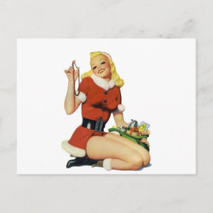 Postal Festiva Navidades Pinup