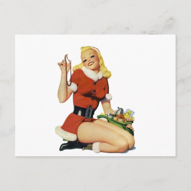 Postal Festiva Navidades Pinup (Anverso)