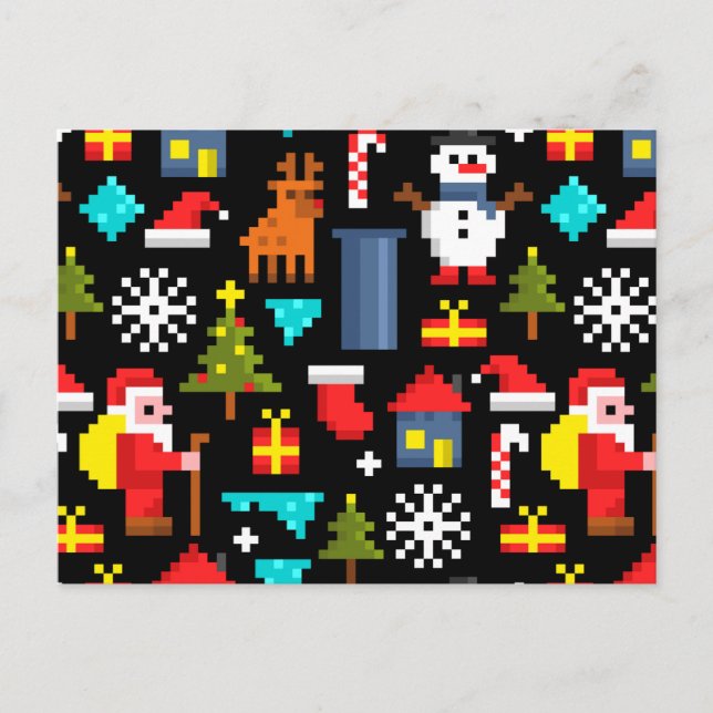 Postal Festiva Navidades Pixel (Anverso)