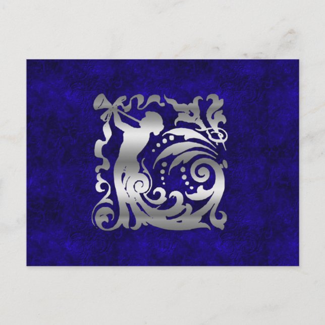 Postal Festiva Navidades plateados decorativos (Anverso)