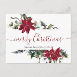 Postal Festiva Navidades Poinsettia Mistletoe Corporate Greeting
