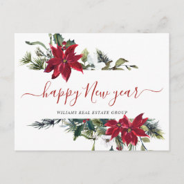 Postal Festiva Navidades Poinsettia Mistletoe Corporate Greeting
