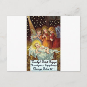 POSTAL FESTIVA NAVIDADES POLACOS ARTÍCULOS WESOLYCH SWIAT
