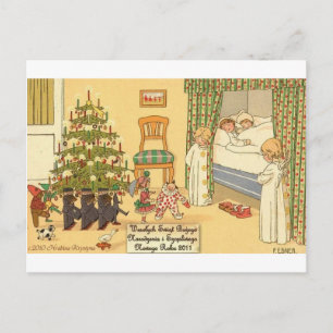 POSTAL FESTIVA NAVIDADES POLACOS ARTÍCULOS WESOLYCH SWIAT